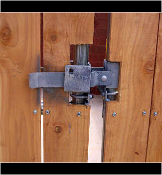 Strong Arm latch on dumpster gate